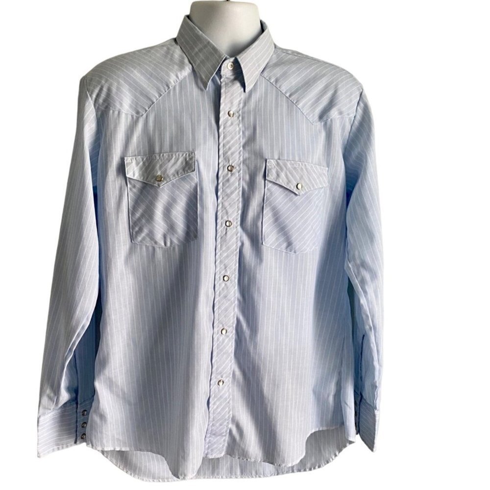 Wrangler Long Sleeve Pearl Button Snap Front Shirt Large